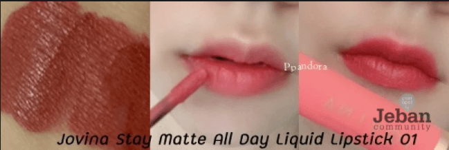 Jovina Stay Matte All Day Liquid Lipstick 01