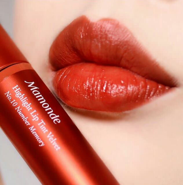 ลิปสติกสีส้มอมแดง Mamonde Highlight Lip Tint สี 10 Number Memory - toplips
